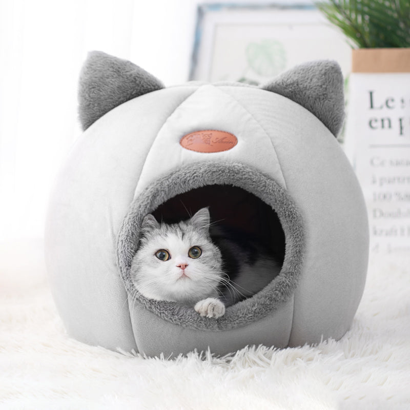 New Deep Sleep Comfort in Winter Cat Bed Iittle Mat Basket Small Dog House Products Pets Tent Cozy Cave Nest Indoor Cama Gato