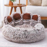 Dog Bed Cat Pet Sofa Cute Bear Paw Shape Comfortable Cozy Pet Sleeping Beds for Small Medium Large Soft Fluffy Cushion Dog Bed