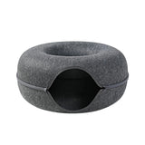 Donut Cat Bed Pet Cat Tunnel Interactive Game Toy Cat Bed Dual-Use Indoor Toy Kitten Sports Equipment Cat Training Toy Cat House