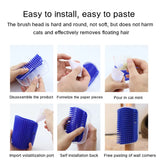 Cat Self Groomer with Catnip Wall Corner Scratcher Comb Soft Grooming Massage Brush Toy Scratch Massager Tool for Kitten Puppy